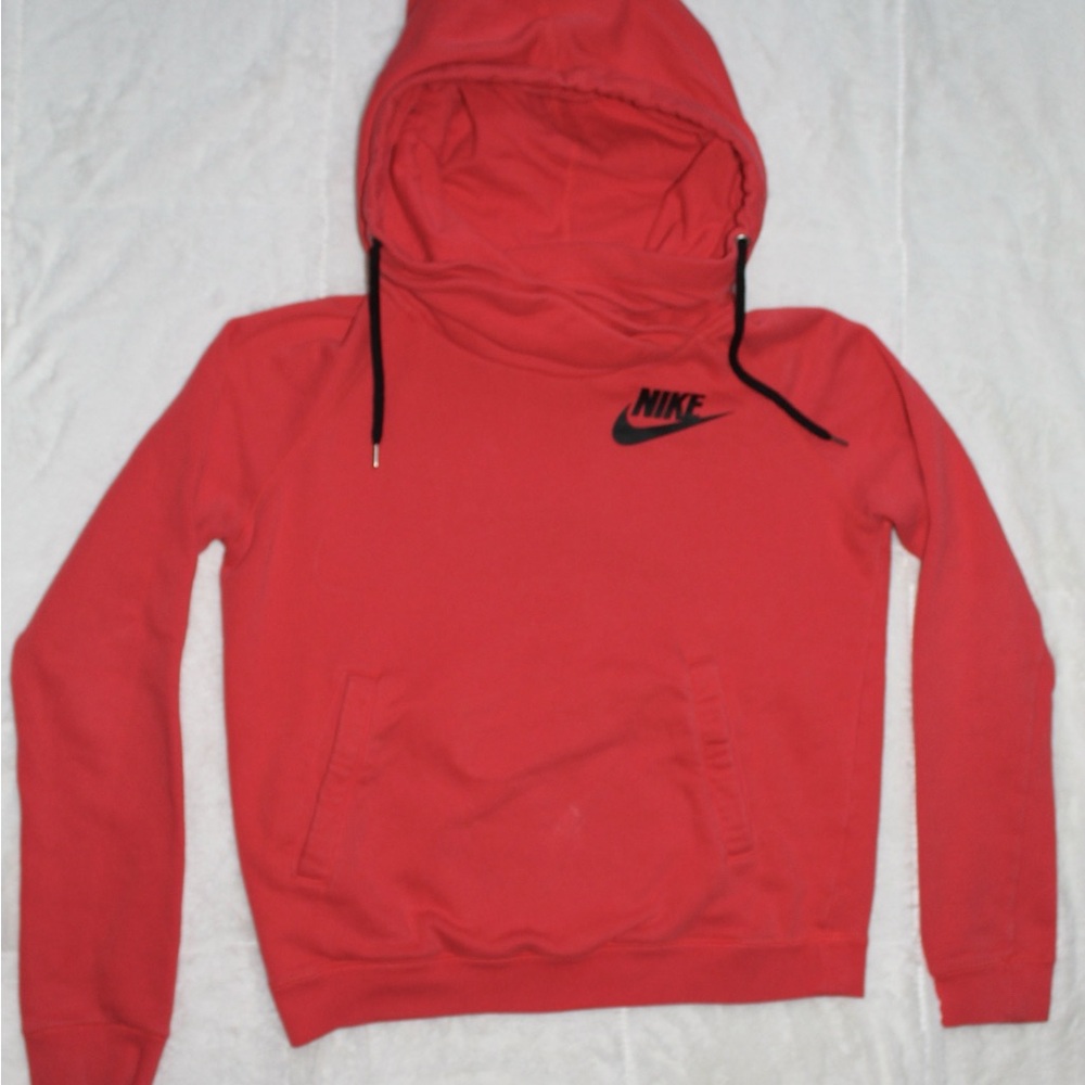 Nike Red Hoodie with Black Logo